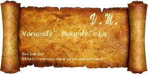Vancsó Maurícia névjegykártya